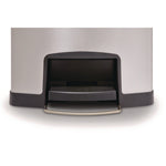 Slim Jim Stainless Steel Step-On Container, Front Step Style, 13 gal, Stainless Steel, Black