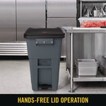 Brute Step-On Rollouts, 50 gal, Metal/Plastic, Gray