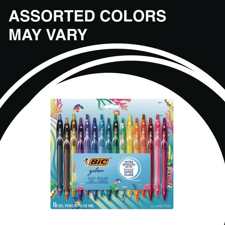 Gel-ocity Quick Dry Gel Pen, Retractable, Medium 0.7 mm, Assorted Ink and Barrel Colors, 16/Pack