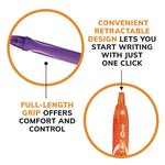 Gel-ocity Quick Dry Gel Pen, Retractable, Fine 0.7 mm, Assorted Ink and Barrel Colors, Dozen