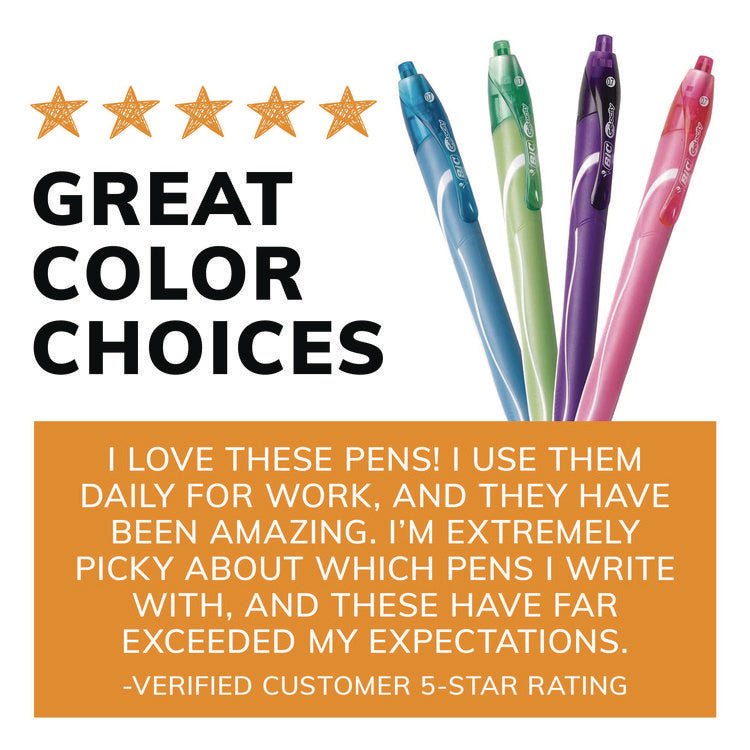 Gel-ocity Quick Dry Gel Pen, Retractable, Fine 0.7 mm, Assorted Ink and Barrel Colors, Dozen