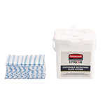 Disposable Microfiber Cleaning Cloths, 12 x 12, White/Blue Stripe, 600/Carton
