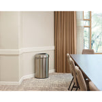 Refine Series Waste Receptacle, 21 gal, Plastic/Stainless Steel