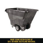 1 cu yd Structural Foam Tilt Truck, Standard Duty, 1,250 lb Capacity, Black