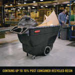 1 cu yd Structural Foam Tilt Truck, Heavy Duty, 2,100 lb Capacity, Black