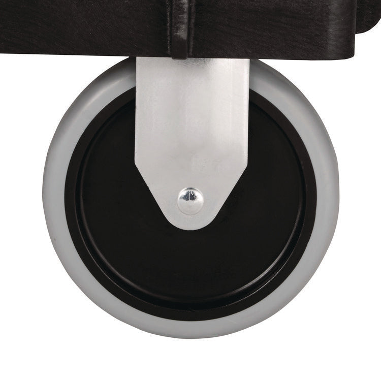 Heavy-Duty Flat-Handle Maintenance/Utility Cart, Plastic, 2 Shelves, 500 lb Capacity, 24" x 40" x 31.25", Black