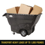 0.75 cu yd Structural Foam Tilt Truck, Standard Duty, 1,000 lb Capacity, Black