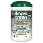 Safety Towels, 1-Ply, 10 x 11.75, White, Unscented, 75/Canister