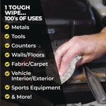 Safety Towels, 1-Ply, 10 x 11.75, White, Unscented, 75/Canister