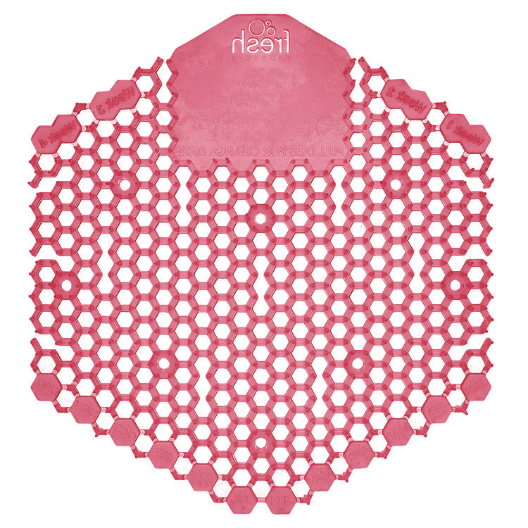 Wave 3d Urinal Deodorizer Screen, Spiced Apple Scent, Red, 10/box