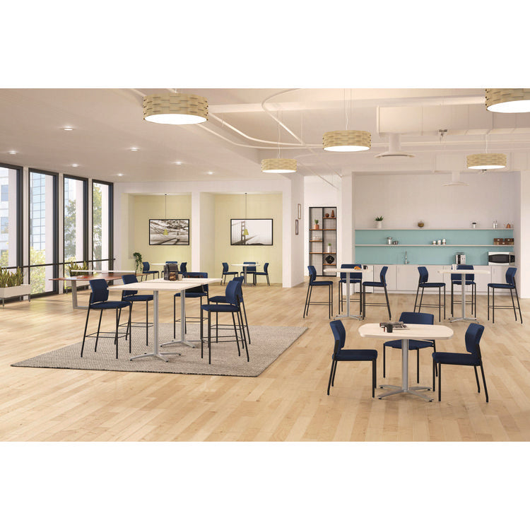 Between Seated-Height X-Base for 42" Table Tops, 32.68w x 29.57h, Silver