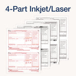 4-Part W-2 Tax Forms with Tax Forms Helper, Fiscal Year: 2024, Four-Part Carbonless, 8.5 x 5.5, 2 Forms/Sheet, 50 Forms Total