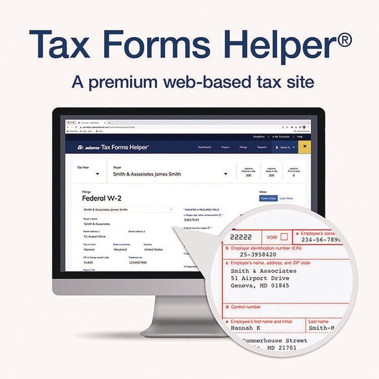 6-Part W-2 Tax Forms with Tax Forms Helper, Fiscal Year: 2024, Six-Part Carbonless, 8.5 x 5.5, 2 Forms/Sheet, 50 Forms Total