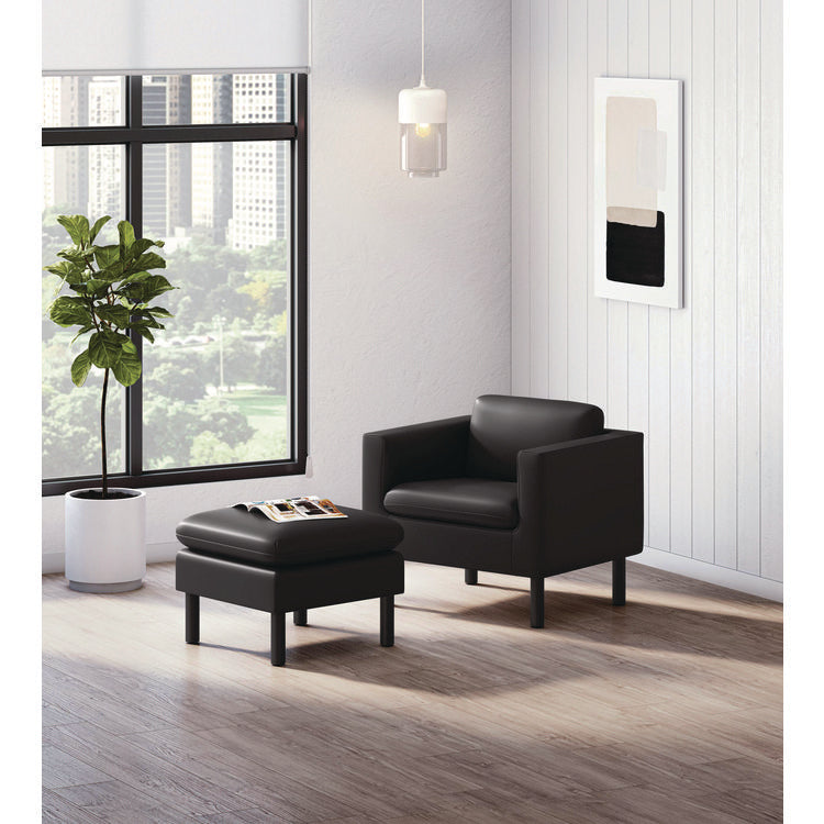 Parkwyn Series Ottoman, 23" x 23" x 17.5", Black