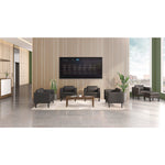 Parkwyn Series Ottoman, 23" x 23" x 17.5", Black