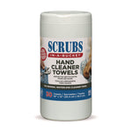 Hand Cleaner Towels, 1-Ply, 10 x 12, Citrus, Blue/White, 30/Canister, 6/Carton