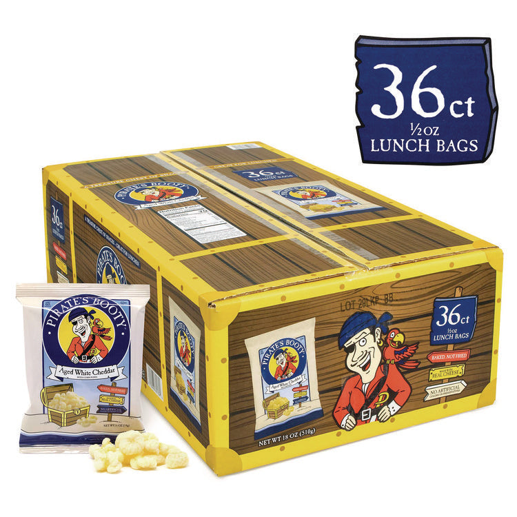 Puffs, Aged White Cheddar, 0.5 oz Bag, 36/Box
