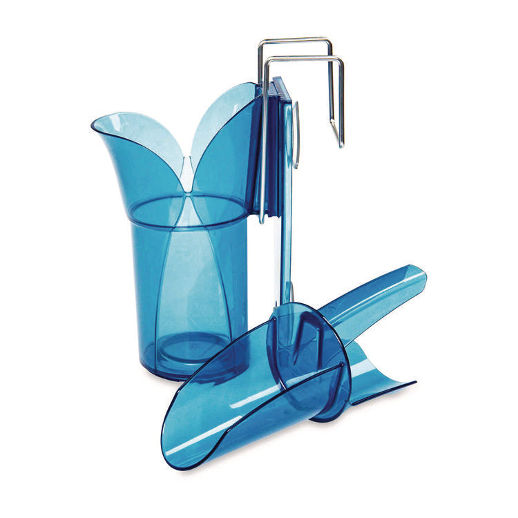 Saf-T-Scoop and Guardian System for Ice Machines, 12 oz to 16 oz Ice Scoop, Transparent Blue, 50/Carton