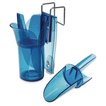 Saf-T-Scoop and Guardian System for Ice Machines, 12 oz to 16 oz Ice Scoop, Transparent Blue, 50/Carton