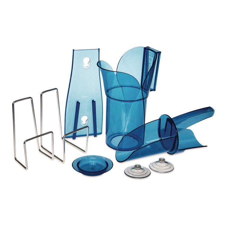 Saf-T-Scoop and Guardian System for Ice Machines, 12 oz to 16 oz Ice Scoop, Transparent Blue, 50/Carton