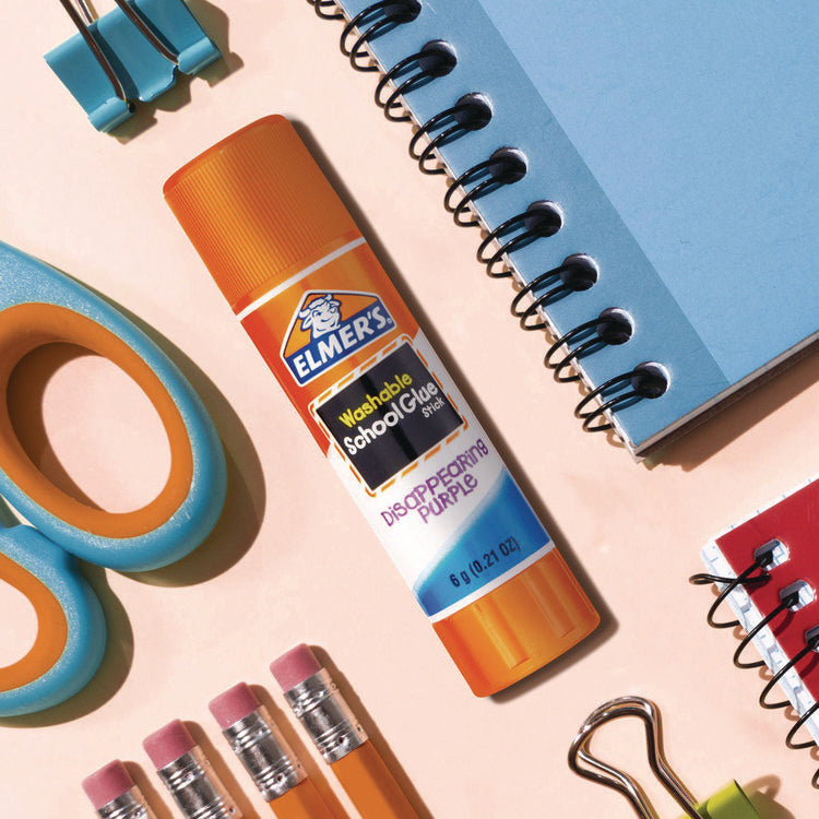 Disappearing Purple School Glue Stick, 0.21 oz, Dries Clear, 12/Pack