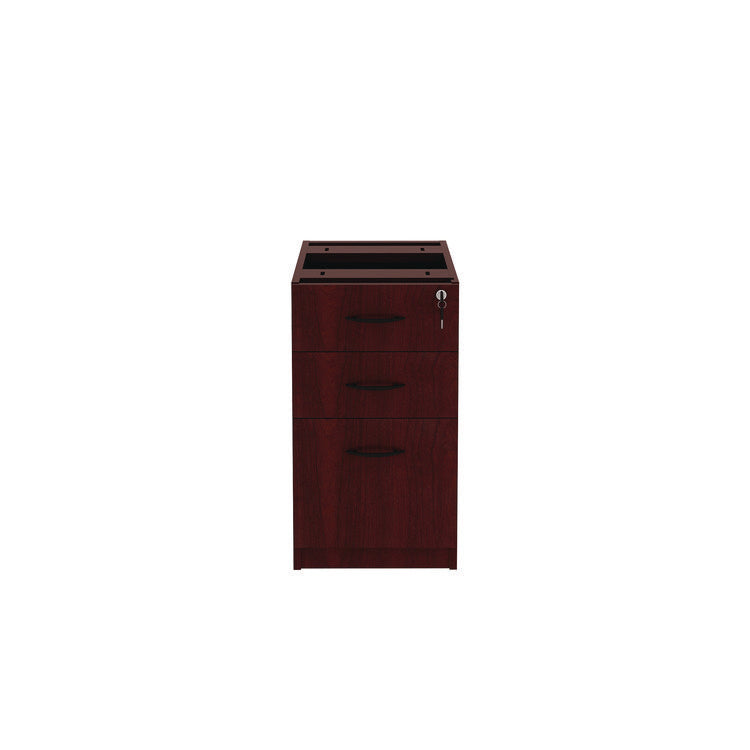 Alera Valencia Series Full Pedestal File, Left/right, 3-Drawers: Box/box/file, Legal/letter, Mahogany, 15.63" X 20.5" X 28.5"
