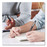 Professional Design Rollerball Pen, Stick, Fine 0.5 mm, Black Ink, Black Barrel, 8/Pack