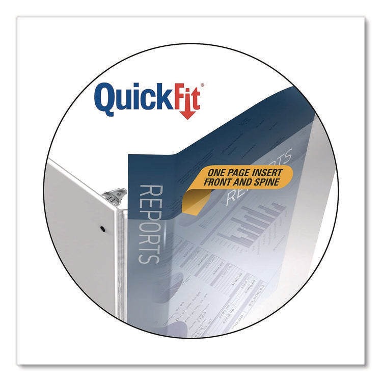 Quickfit Ledger D-Ring View Binder, 3 Rings, 1" Capacity, 11 X 17, White