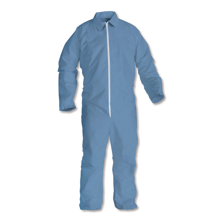 A65 Zipper Front Flame Resistant Coveralls, 4X-Large, Blue, 21/Carton
