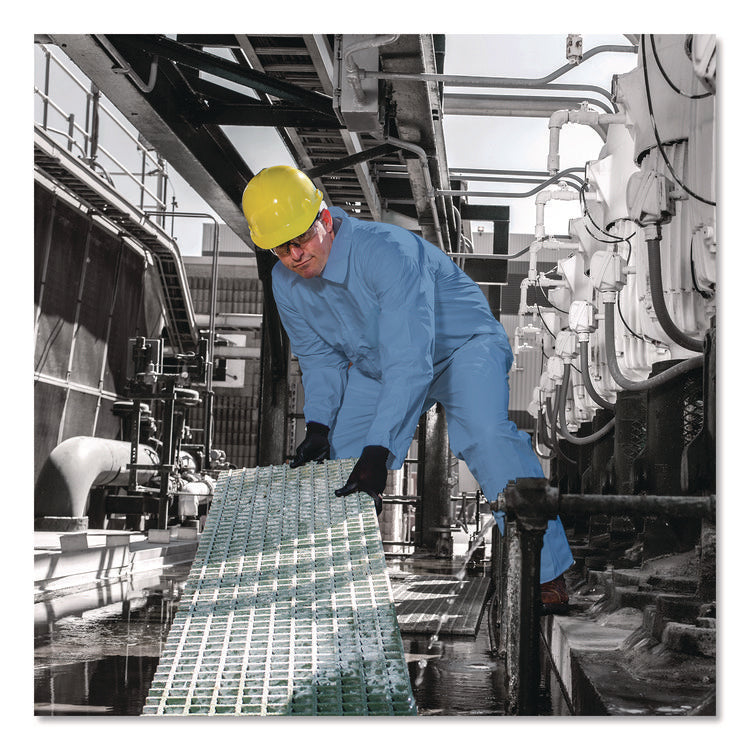 A65 Zipper Front Flame Resistant Coveralls, Hood/Elastic Wrists and Ankles, 3X-Large, Blue, 21/Carton