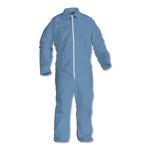 A65 Zipper Front Flame Resistant Coveralls, Hood/Elastic Wrists and Ankles, 3X-Large, Blue, 21/Carton