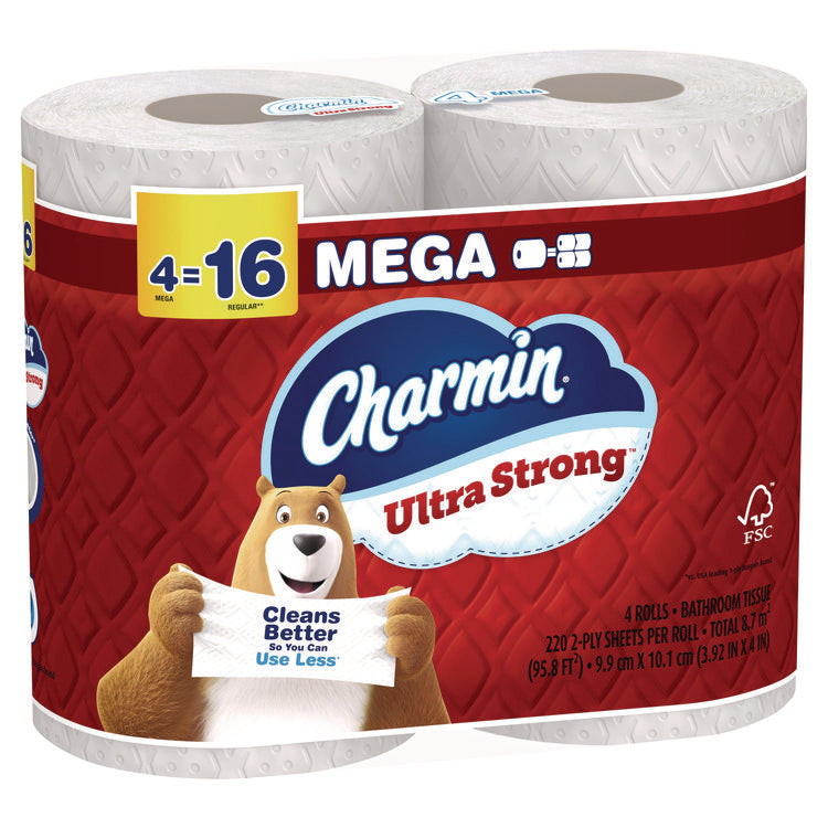 Ultra Strong Bathroom Tissue, Septic Safe, 2-Ply, White, 220 Sheet/Roll, 4/Pack, 8 Packs/Carton