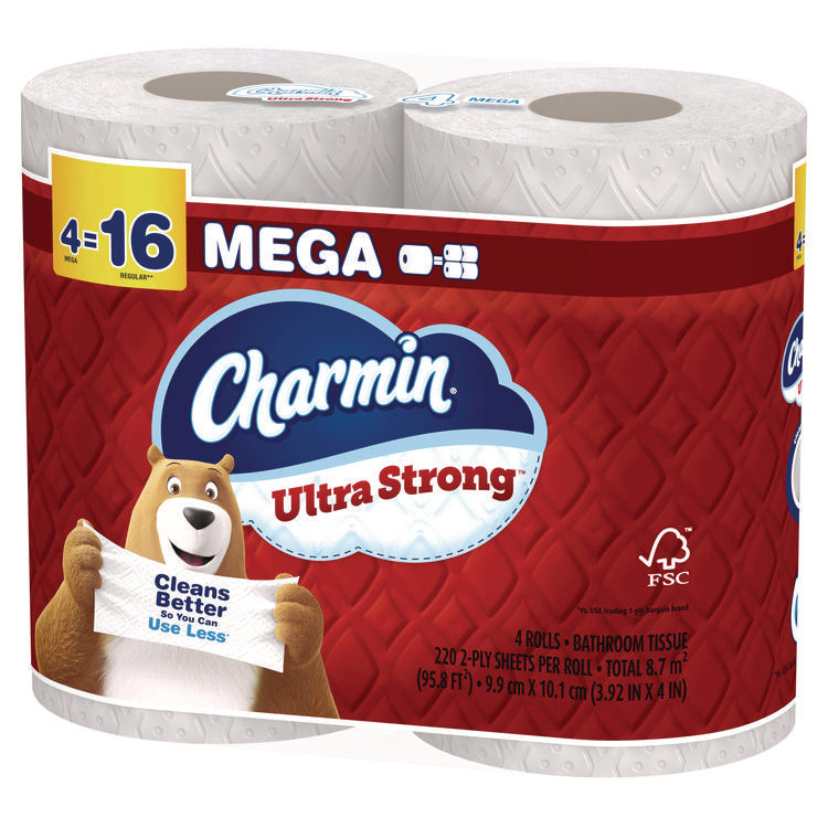 Ultra Strong Bathroom Tissue, Septic Safe, 2-Ply, White, 220 Sheet/Roll, 4/Pack, 8 Packs/Carton