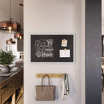 Magnetic Chalkboard with Decor Frame, 30" x 20", Black Surface, White Wood Frame