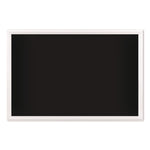 Magnetic Chalkboard with Decor Frame, 30" x 20", Black Surface, White Wood Frame