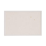 Linen Bulletin Board with Decor Frame, 30" x 20", Tan Surface, White Wood Frame