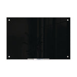 Black Glass Dry Erase Board, 36" x 24" (Actual Size: 35" x 23"), Black Surface