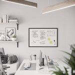 Magnetic Dry Erase Board with Wood Frame, 36" x 24" (Actual Size: 35" x 23"), White Surface, Black Wood Frame