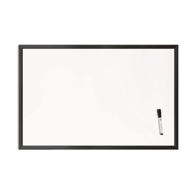 Magnetic Dry Erase Board with Wood Frame, 36" x 24" (Actual Size: 35" x 23"), White Surface, Black Wood Frame