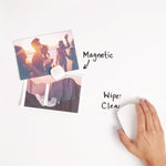 Magnetic Dry Erase Board with Decor Frame, 30" x 20", White Surface, White Wood Frame