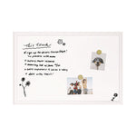 Magnetic Dry Erase Board with Decor Frame, 30" x 20", White Surface, White Wood Frame