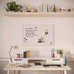 Magnetic Dry Erase Board with Decor Frame, 30" x 20", White Surface, White Wood Frame