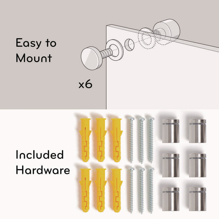 Glass Dry Erase Board, 72" x 36" (Actual Size: 70" x 35"), White Surface