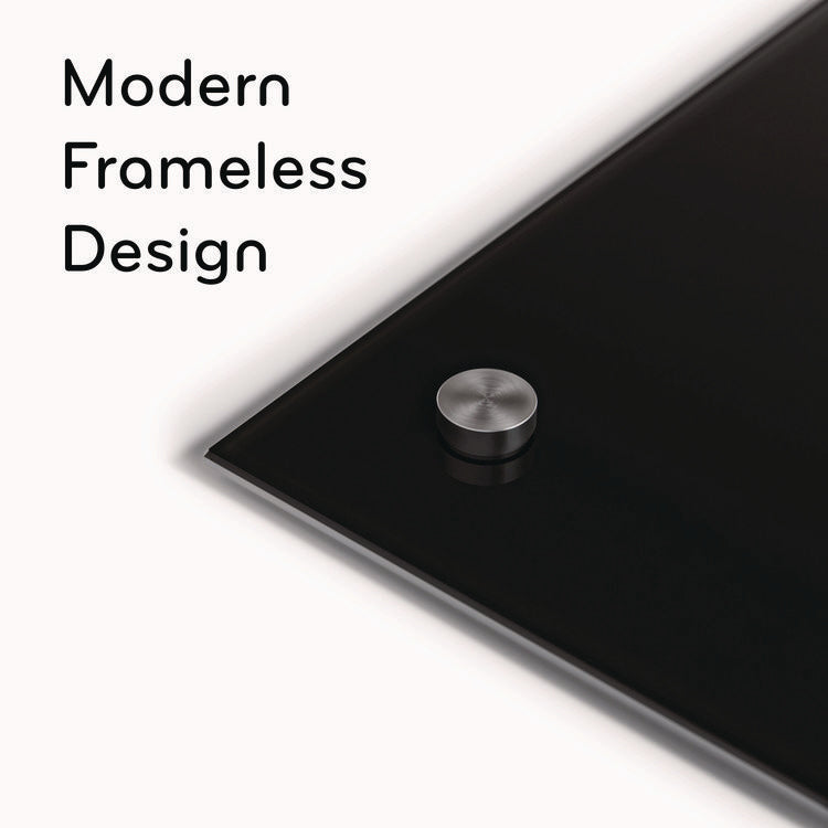 Black Glass Dry Erase Board, 36" x 24" (Actual Size: 35" x 23"), Black Surface