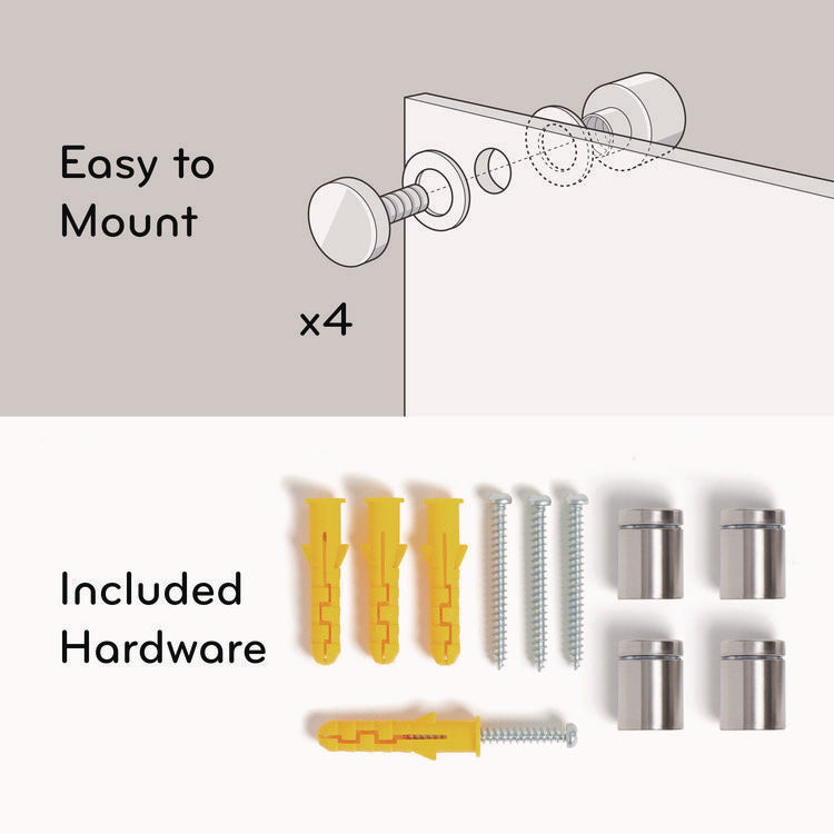 Black Glass Dry Erase Board, 36" x 24" (Actual Size: 35" x 23"), Black Surface