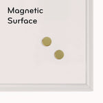 Magnetic Dry Erase Board with Decor Frame, 30" x 20", White Surface, White Wood Frame