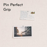 Linen Bulletin Board with Decor Frame, 30" x 20", Tan Surface, White Wood Frame