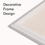 Linen Bulletin Board with Decor Frame, 30" x 20", Tan Surface, White Wood Frame