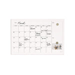 Magnetic Dry Erase Calendar with Decor Frame, Monthly Planning/Scheduling, 30" x 20", White Surface, White Wood Frame