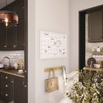 Magnetic Dry Erase Calendar with Decor Frame, Monthly Planning/Scheduling, 30" x 20", White Surface, White Wood Frame